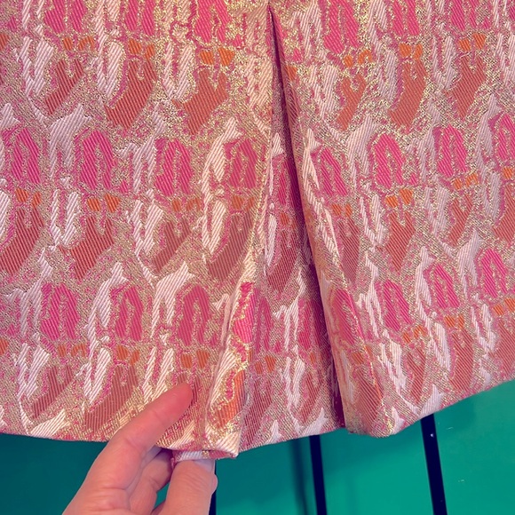 Pink Tartan Gorgeous Pencil Skirt Bright Yellow/Pink Colors Slit at the Back - Picture 7 of 13